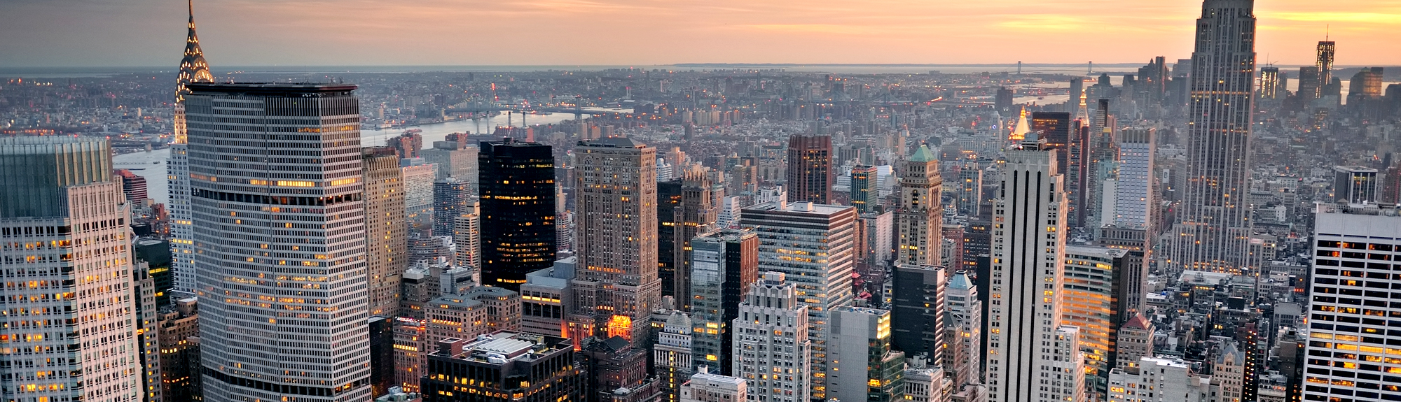 New York City at dusk